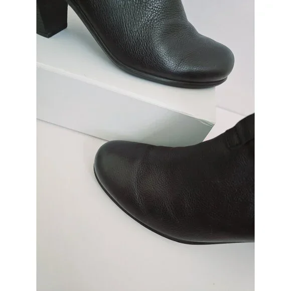 Ecco Touch 75 Double Buckle Ankle Boots Black Leather Booties Shoes 41 10 10.5 - Picture 8 of 10